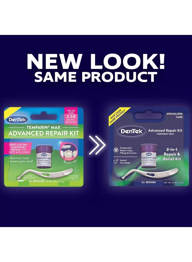 دينتك DenTek Temparin Max Lost Filling and Loose Cap Repair Kit | One Step Formula | 13+ Repairs | 0.09 Ounces | - Image 1