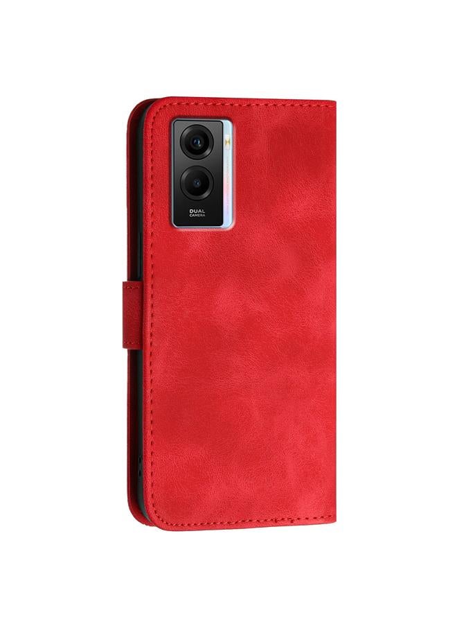 إيروريكس جراب لهاتف vivo Y55 5G Global Grid من الجلد بنقشة فراشة مع حبل تعليق - Image 3