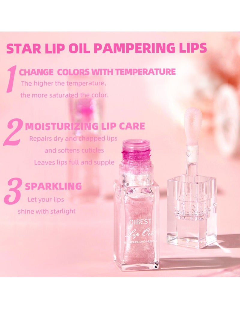 QiBest زيت الشفاه المتغير اللون، العناية بالشفاه الشفافة، مرطب يدوم طويلاً، غير لزج، ملمس منعش، زيت الشفاه المرطب، زيت توهج الشفاه، ملمع الشفاه، أحمر الشفاه المرطب، ملمع الشفاه، مرطب الشفاه - Image 5