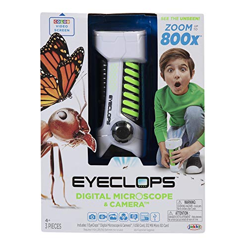Eyeclops ميكروسكوب وكاميرا ديجيتال EyeClops مع شاشة ملونة مدمجة - تكبير 800X - لاسلكي - للاستخدام في الداخل والخارج - التقاط الصور والفيديو - تحميل إلى ويندوز PC وماك - STEM - Image 5