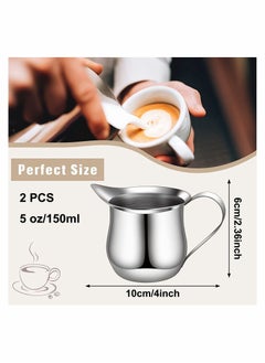 Y&D 5 Ounce Stainless Steel Small Bell-Shaped Milk Frothing Pitcher Creamer Jug for Barista Cappuccino Espresso Coffee  - Image 5