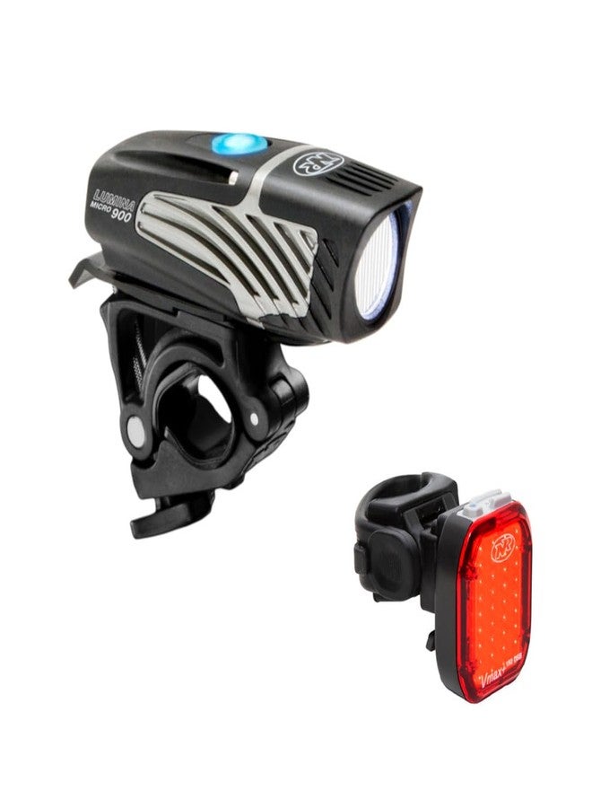 NiteRider Lumina Micro 900 Front Bike Light Vmax+ 150 Rear Bike Light Combo Pack- USB Rechargeable Bicycle Headlight LED Front Light Water Resistant Mountain Road City Commuting Cycling Safety Flash - Image 1