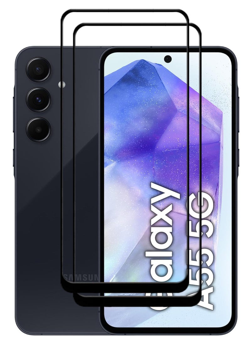 ACLIX 2 Pieces Antistatic ESD Dustproof Premium Quality High Definition Tempered Glass Screen Protector Designed For Samsung Galaxy A55 - Image 1