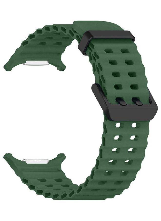 CATANES - (for Samsung Galaxy Watch 7 Ultra 47mm) Silicone Band Soft Ocean Silicone Sport Strap Replacement Accessory Green - Image 1