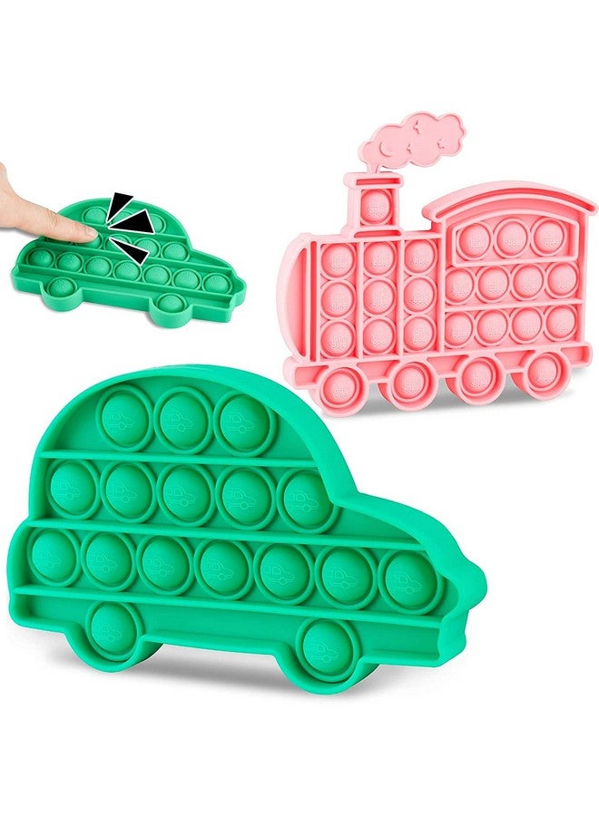 FunBlast Pop It - Popit Game, Poppet for Kids, Pop It Toy, Pop It Toys for Kids, Train with Car Pop Bubble Fidget Toys, Pop It Fidget Toy, Pop It Big, Pop It for Girls (Pack of 2 Pcs) - Image 1