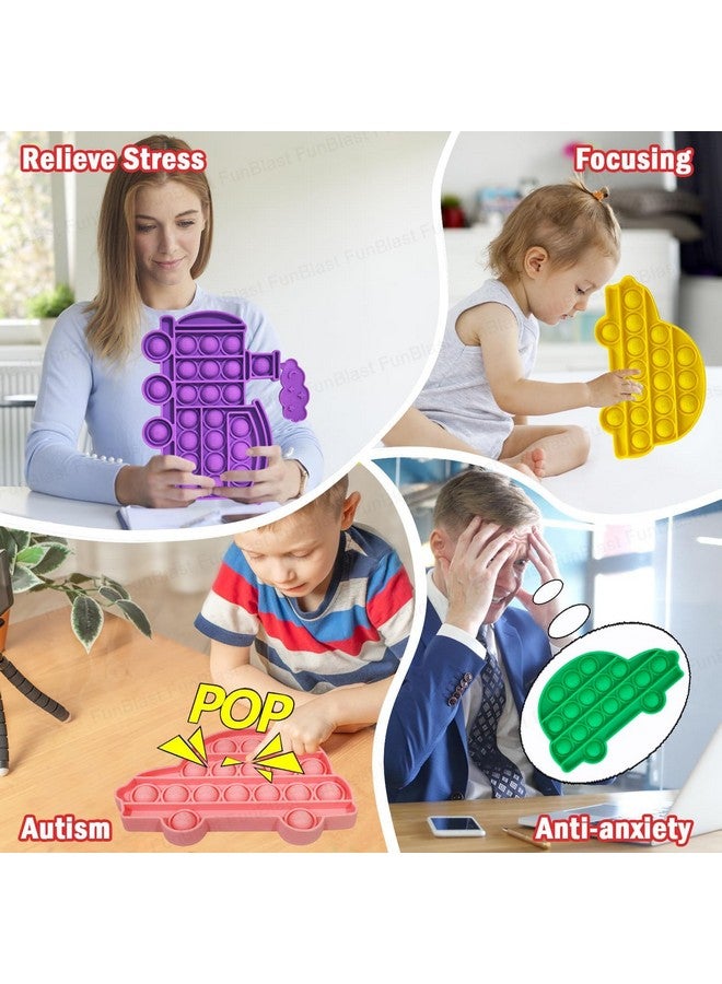 FunBlast Pop It - Popit Game, Poppet for Kids, Pop It Toy, Pop It Toys for Kids, Train with Car Pop Bubble Fidget Toys, Pop It Fidget Toy, Pop It Big, Pop It for Girls (Pack of 2 Pcs) - Image 4