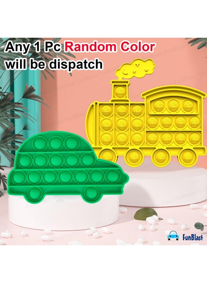 FunBlast Pop It - Popit Game, Poppet for Kids, Pop It Toy, Pop It Toys for Kids, Train with Car Pop Bubble Fidget Toys, Pop It Fidget Toy, Pop It Big, Pop It for Girls (Pack of 2 Pcs) - Image 2