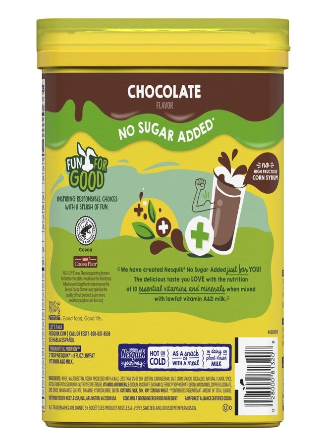 Nesquik Chocolate Powder No Sugar Added, 16 oz - Image 4