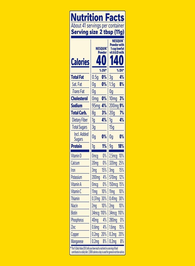 Nesquik Chocolate Powder No Sugar Added, 16 oz - Image 2