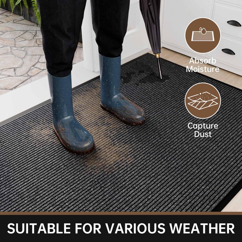 Futurwit Front Door Mat, 48" x 36" Heavy Duty Indoor Outdoor Doormat, Non-Slip, Rubber Backing Low Profile, Welcome Commercial Door Mats for Entryway - Image 3