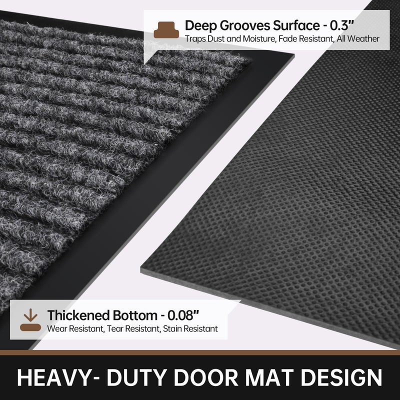 Futurwit Front Door Mat, 48" x 36" Heavy Duty Indoor Outdoor Doormat, Non-Slip, Rubber Backing Low Profile, Welcome Commercial Door Mats for Entryway - Image 4