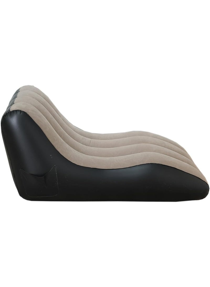 لاكوز كرسي استرخاء قابل للنفخ مع مضخة هواء، مناسب لغرفة المعيشة أو غرفة النوم، وللسفر والتخييم والنزهات والشواطئ. - Image 1