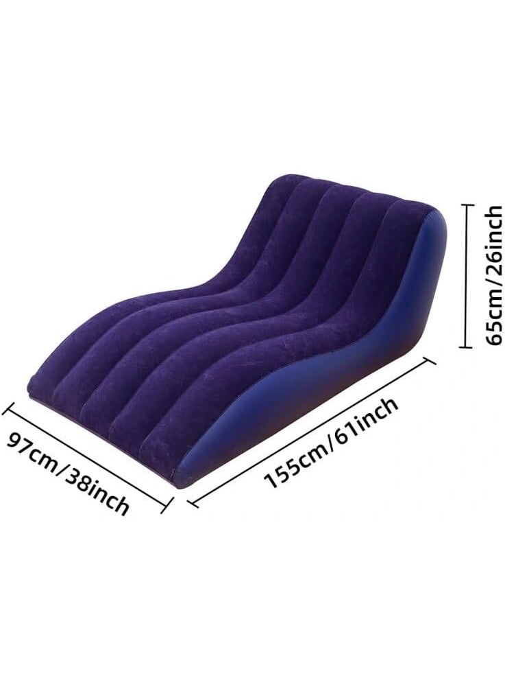 لاكوز كرسي استرخاء قابل للنفخ مع مضخة هواء، مناسب لغرفة المعيشة أو غرفة النوم، وللسفر والتخييم والنزهات والشواطئ. - Image 5