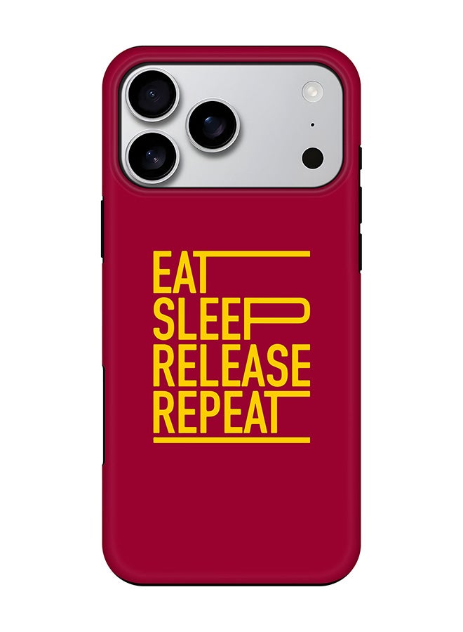 Stylizedd Tough Pro Magnetic Case for iPhone 17 Pro Max, Dual Layer hybrid PC + TPU Mobile Cover Matte - Eat Sleep Release Repeat