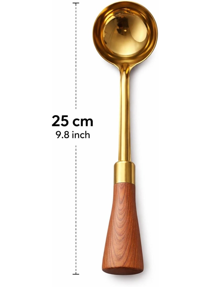 أداة مطبخ من الفولاذ المقاوم للصدأ، مقاومة للحرارة، بمقبض مريح، للقلي والتقديم والطهي، آمنة للغسل في غسالة الأطباق (ملعقة مثقبة) - Image 3