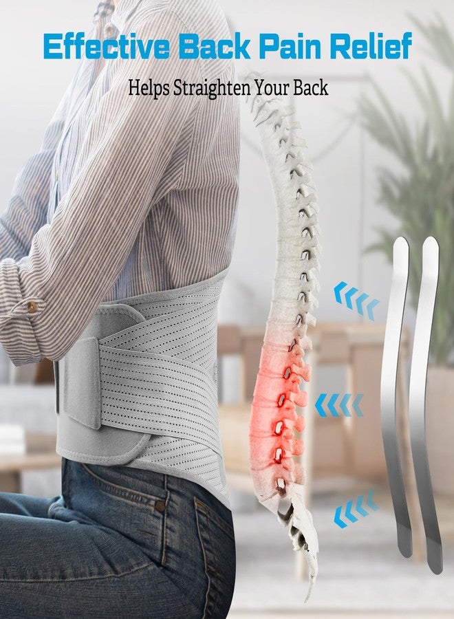 NEENCA Compression Back Brace for Lower Back Pain, Herniated Disc, Lumbar Strain - Breathable Lumbar Support for Work, Lifting, Sciatica, Scoliosis (Gray, Medium) - Image 5