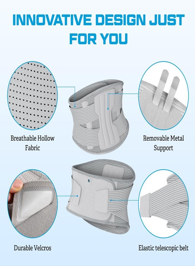 NEENCA Compression Back Brace for Lower Back Pain, Herniated Disc, Lumbar Strain - Breathable Lumbar Support for Work, Lifting, Sciatica, Scoliosis (Gray, Medium) - Image 3