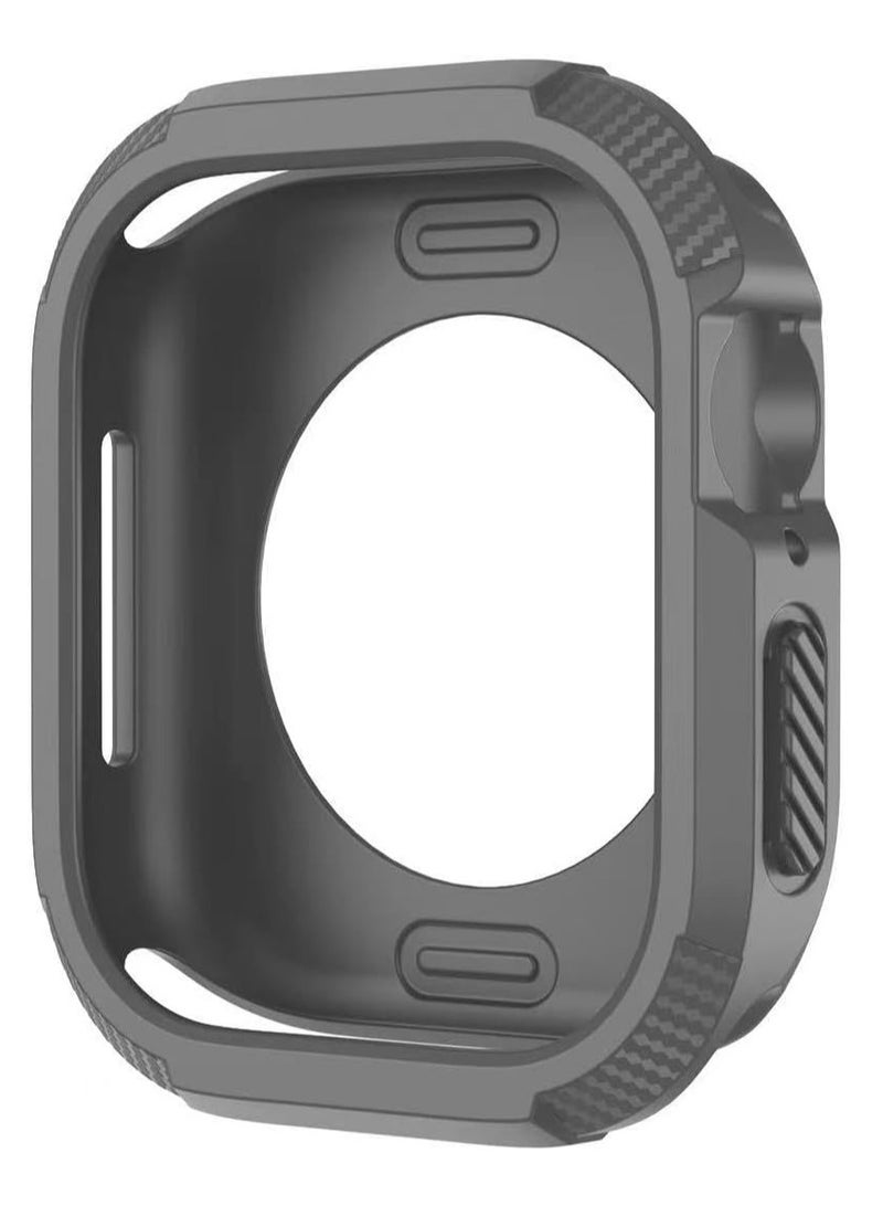 Cover Compatible with Apple Watch Bumper Case 46mm Series 10 [2024] Soft Flexible TPU Thin Lightweight Protective Cover for iWatch [NO Front Screen Protector] (Grey)
