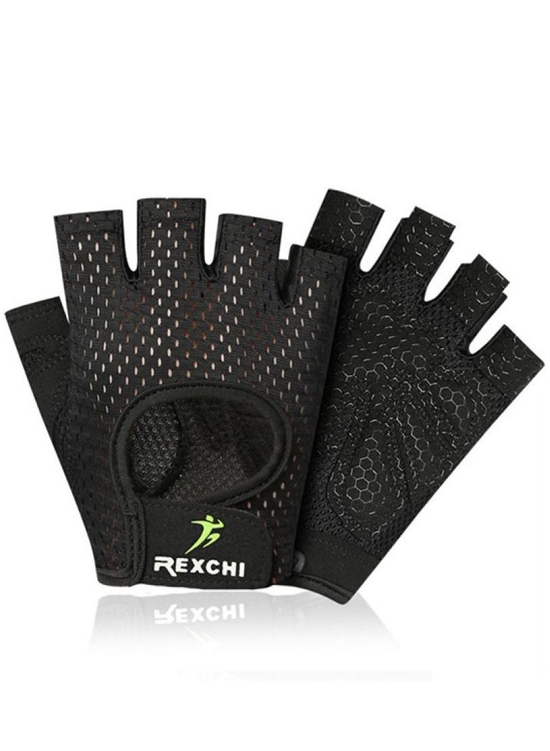 REXCHI Men's And Women's Half Finger Exercise  Cycling Anti-skid Breathable Gloves