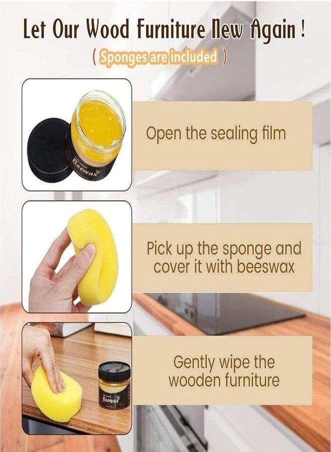 SEINON'S Beeswax Furniture Polish, Natural Traditional Beeswax Wood Polish Shine for Furniture, Wood, Cabinet, Wardrobe for Restoring Back Wood Shine Polish - Image 4