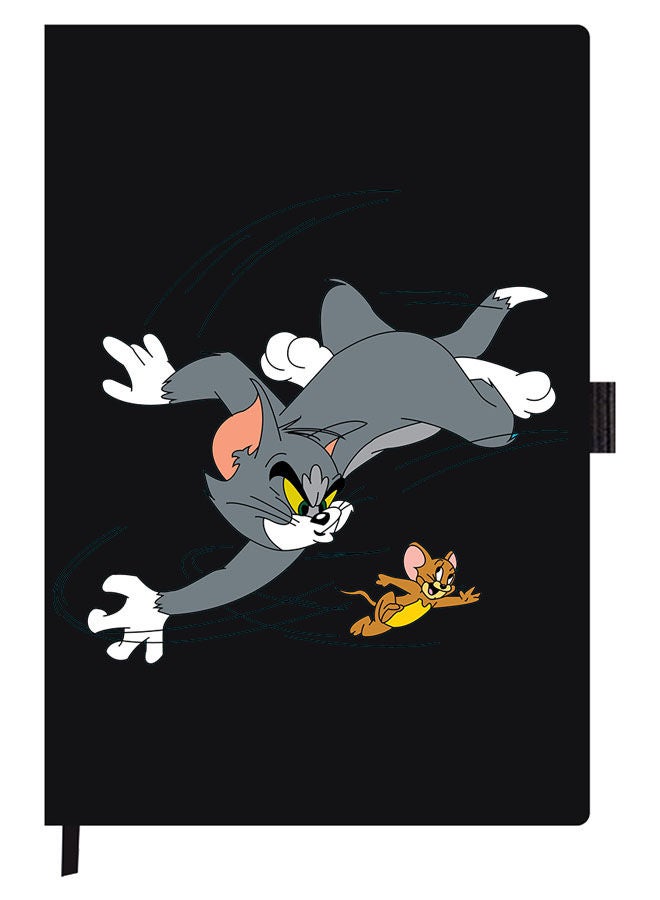 Theodor Designer A5 Thick Black Hardcover Notebook Tom And Jerry - Image 1