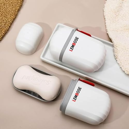 LEMBOSE Soap Box Travel | Soap Case with Leak Proof Lid | Travel Bar Soap Container with Drain Design for Gym Bathroom Camping Hiking Vacation (Pack of 1) - Image 2