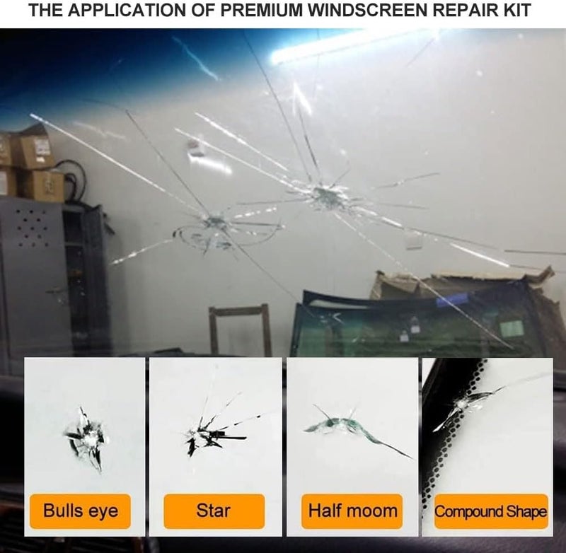 Excefore Fast Repair DIY Car Windshield Repair Kit - Fixes Auto Glass Windshield Crack, Chip, and Scratch - Suitable for Bulls Eyes, Star, Half Moon, and Long Crack Combination Repairs - Image 3