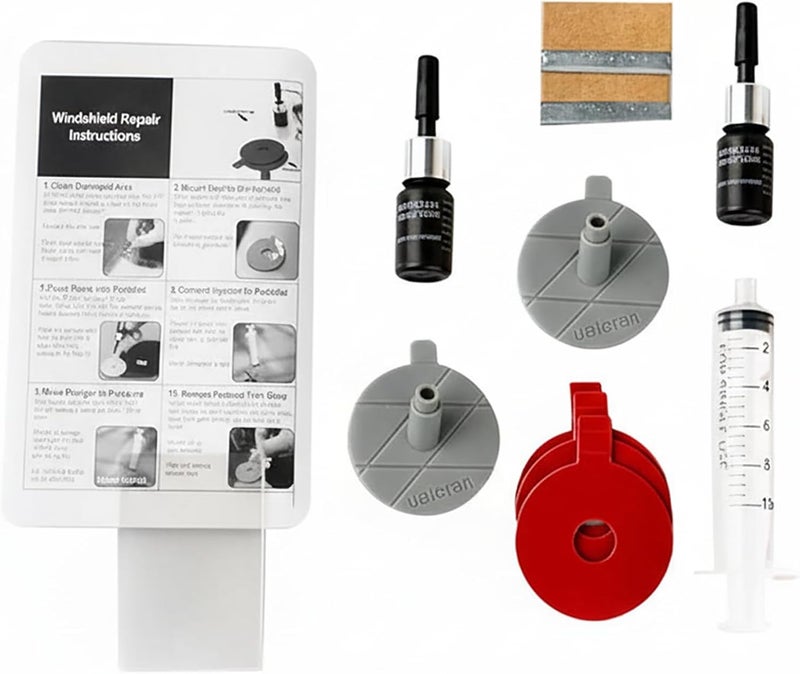 Excefore Fast Repair DIY Car Windshield Repair Kit - Fixes Auto Glass Windshield Crack, Chip, and Scratch - Suitable for Bulls Eyes, Star, Half Moon, and Long Crack Combination Repairs - Image 1