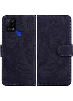 HuHa Case Cover Compatible For Tecno Pova LD7 Tiger Embossing Pattern Horizontal Flip Leather Phone Case Black