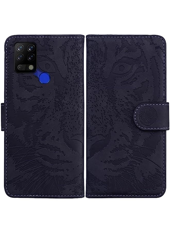 HuHa - HuHa Case Cover Compatible For Tecno Pova LD7 Tiger Embossing Pattern Horizontal Flip Leather Phone Case Black - Image 1
