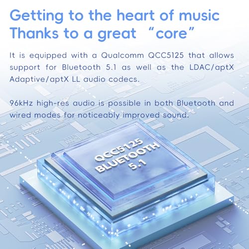 FiiO/Snowsky ريترو نانو بلوتوث USB DAC AMP مع LDAC و aptX Adaptive و aptX LL (مخرج غير متوازن 3.5 مم و مخرج متوازن 4.4 مم) (أزرق) - Image 4