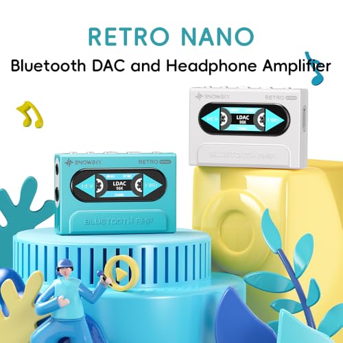 FiiO/Snowsky ريترو نانو بلوتوث USB DAC AMP مع LDAC و aptX Adaptive و aptX LL (مخرج غير متوازن 3.5 مم و مخرج متوازن 4.4 مم) (أزرق) - Image 3