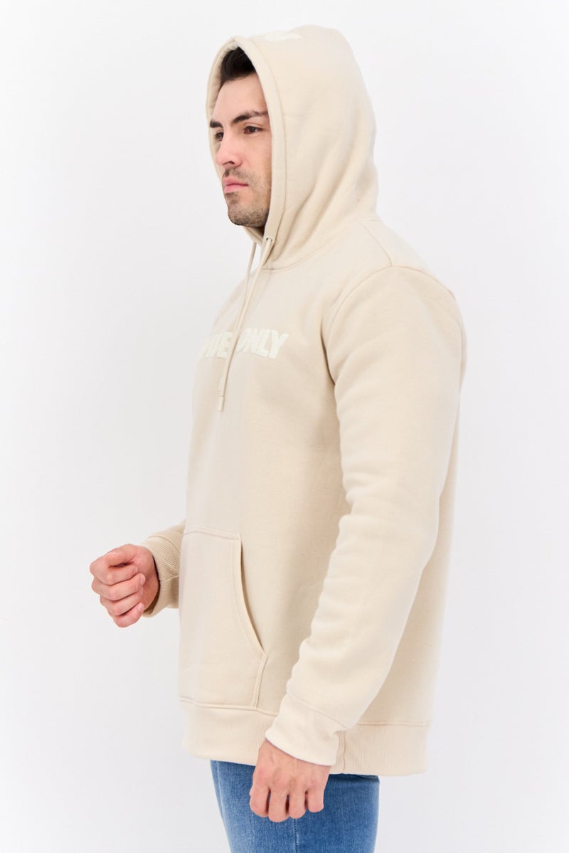 MEMBERS ONLY Men Hooded Long Sleeves Brand Logo Sweatshirt, Beige - Image 2