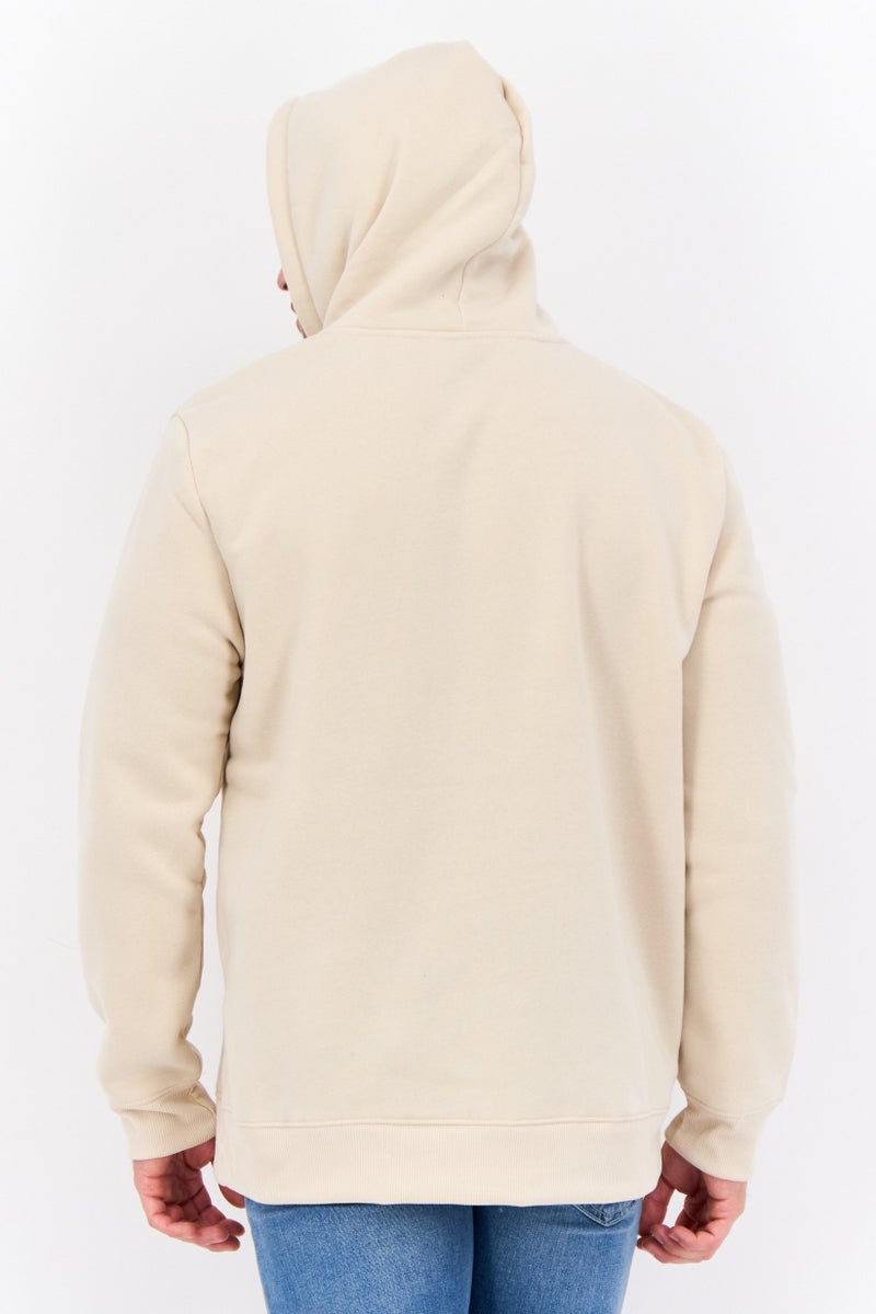 MEMBERS ONLY Men Hooded Long Sleeves Brand Logo Sweatshirt, Beige - Image 3
