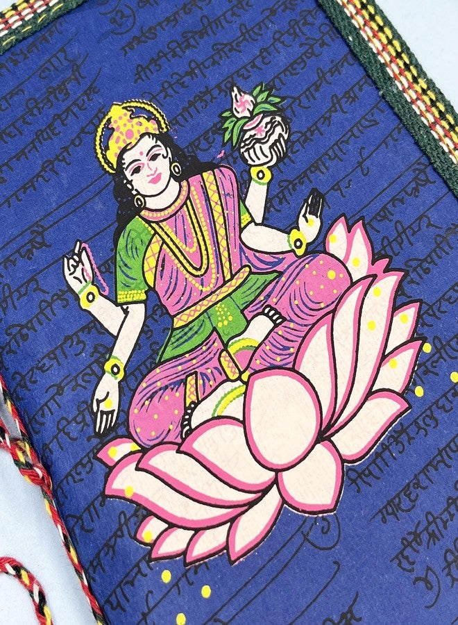 DIWAM HANDICRAFTS Saraswati Diary Sanskrit Mantr Printed Cover Traditional Devotional Journal Plain Pages - Image 5