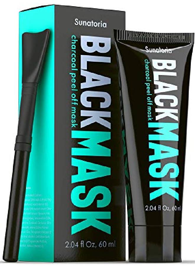 SUNATORIA Blackhead Remover Mask Activated Charcoal Peel Off Mask For All Skin Types Deep Cleansing Mask By Sunatoria Black Face Mask With Brush Blackhead Removal Black Head Black Mask  - Image 2