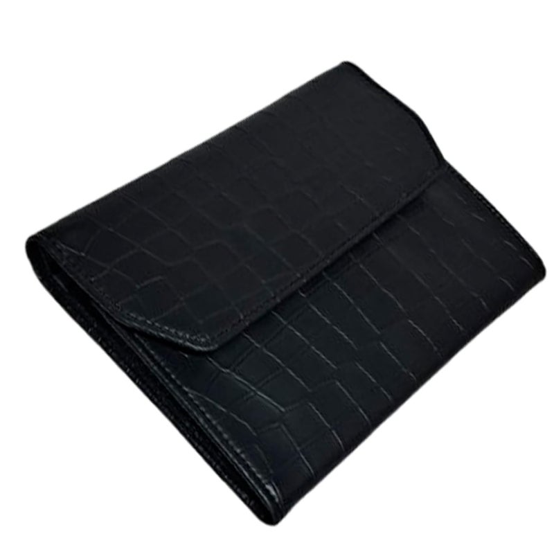 essart Faux Leather 10-Slots Zipper Pen Case – Stylish & Durable Storage for Pens Storage Case, Pen Pouch Colour Croco Black - Image 5