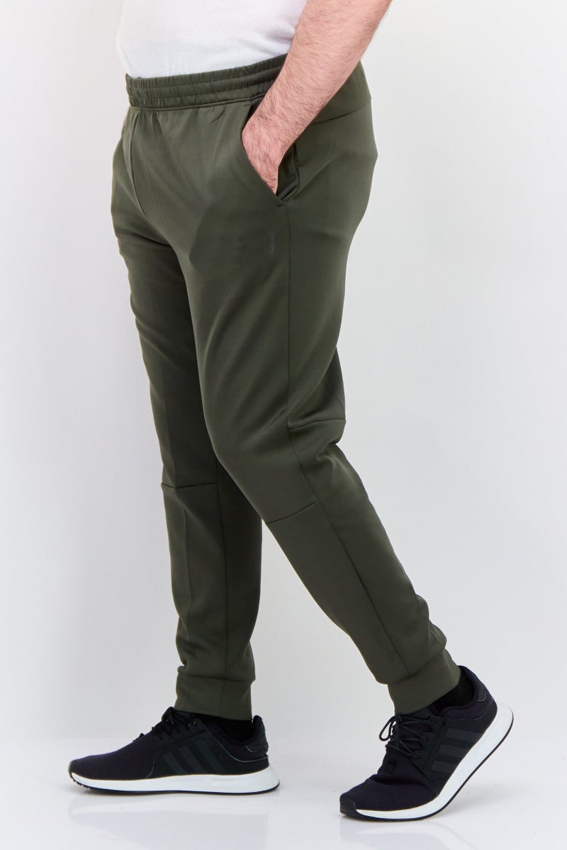 Skora Men Jogger Fit Brand Logo Running Pants, Olive  - Image 2