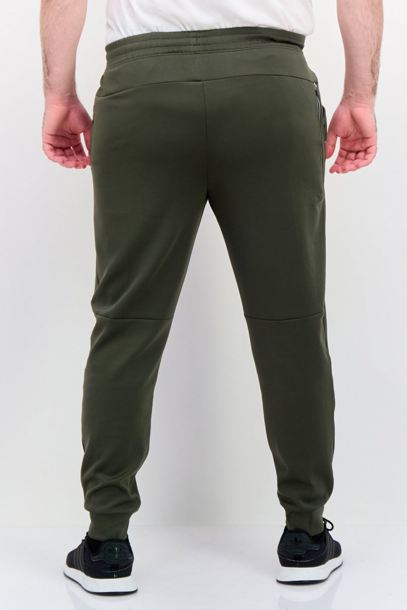 Skora Men Jogger Fit Brand Logo Running Pants, Olive  - Image 3