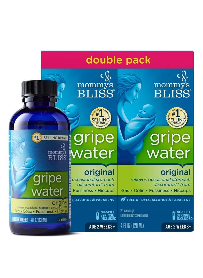Mommy's Bliss - Original Gripe Water, Infant Gas and Colic Relief, Gentle & Safe, 2 Weeks+, 4 Fl Oz (Pack of 2) - Image 1