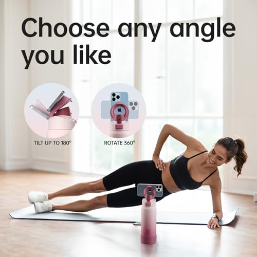 Magcheer Insulated Magnetic Water Bottle - Reusable Stainless Steel Bottle with MagSafe Compatible Phone Holder - Perfect for Gym, Sports, and Travel - Blush Pink 32oz - Image 3