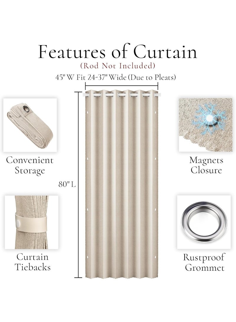 Bukela 1 Panel Blackout Curtains,Darkening Curtains Decorative Thread Foil Blackout Curtains, Thermal Insulated Room Darkening Curtains for Bedroom Living Room - Image 2