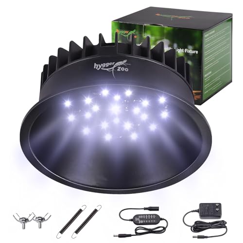 Hygger zoo UVB Light for Reptiles UVA UVB Reptile Light Fixture with Timer LED UVB Bulb for Bearded Dragon Gecko Turtle Chameleon Lizard Snake Adjustable Brightness UVB Lamp for Reptile Tank Accessories Black - Image 1