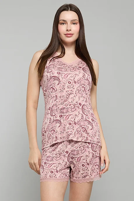 أر أند بي Paisley Print Shorty Pyjama Set