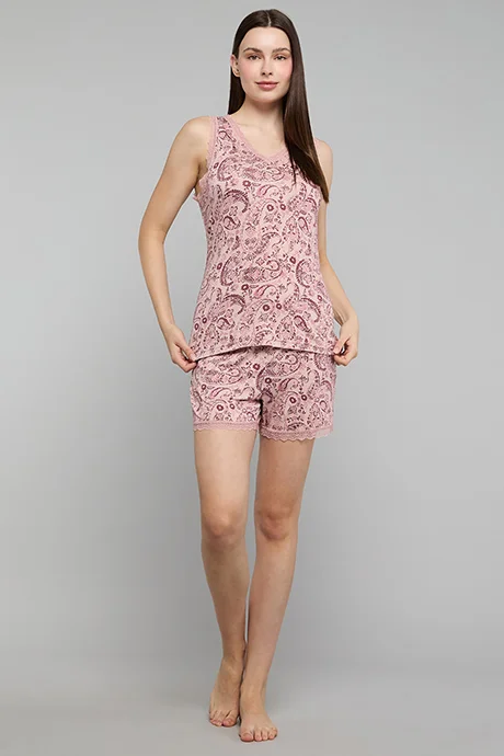 أر أند بي Paisley Print Shorty Pyjama Set