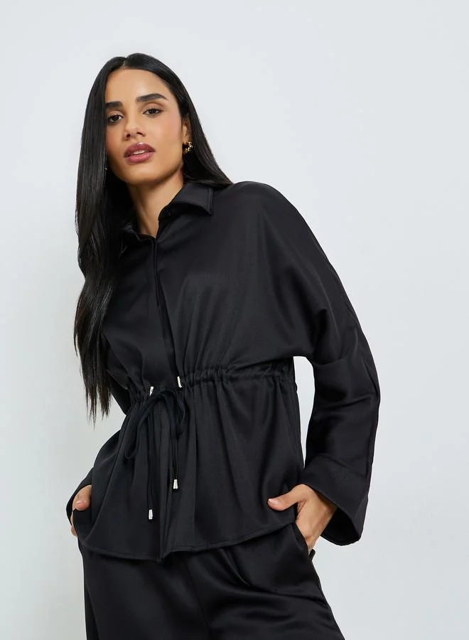 Styli Black Relaxed Fit Utility Shirt and Pants Co-Ords
