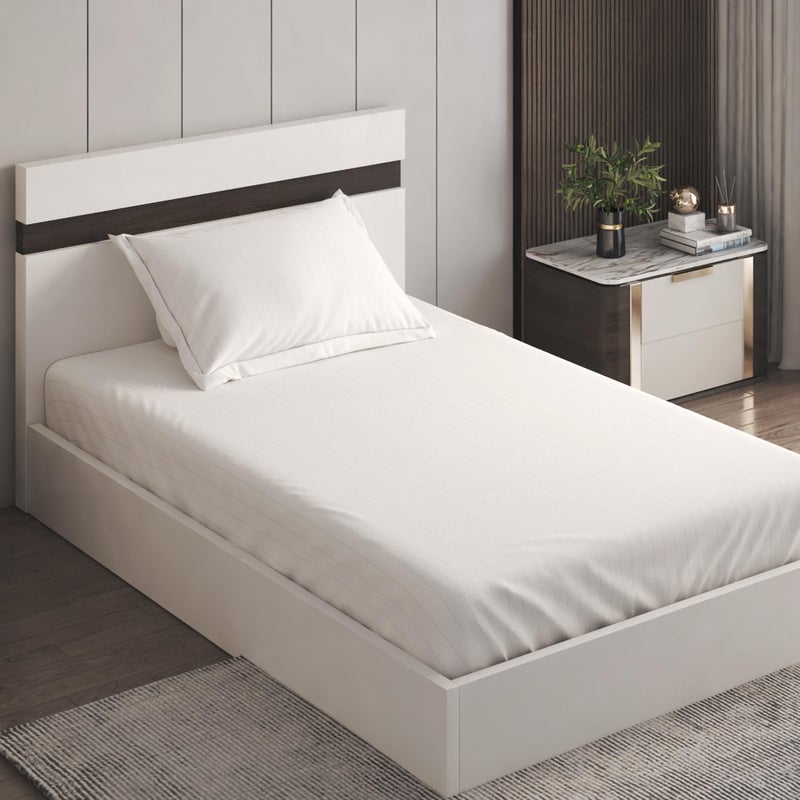Home Centre Campbell Cotton 210TC Striped 2Pcs Single Bedsheet Set - Image 1