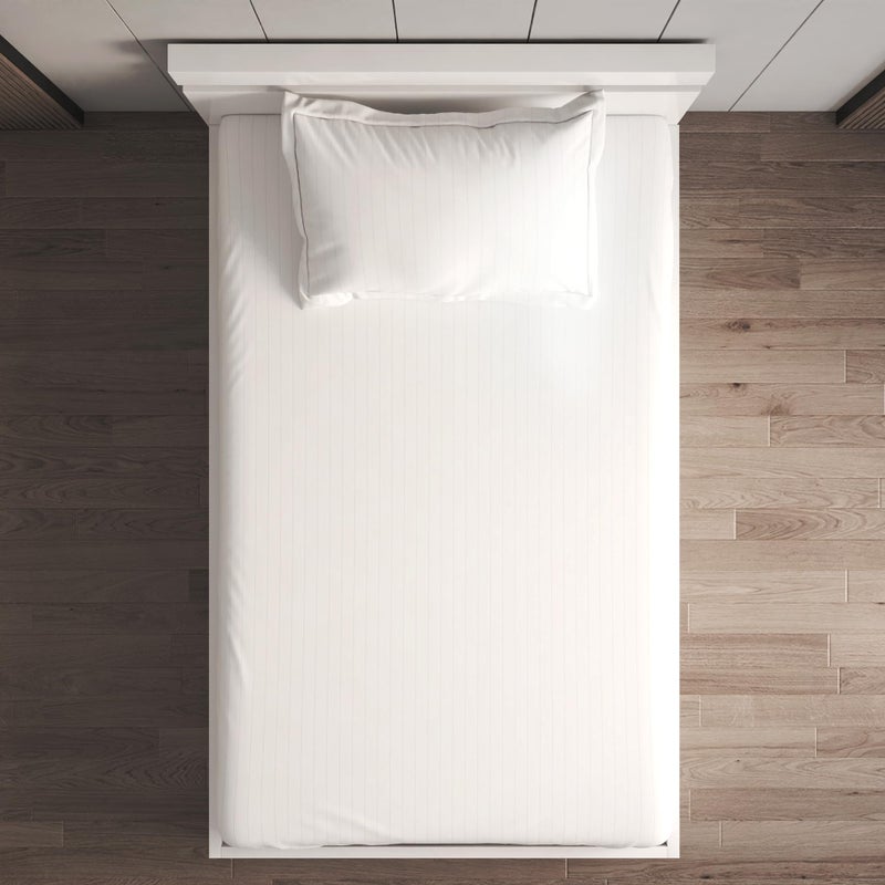 Home Centre Campbell Cotton 210TC Striped 2Pcs Single Bedsheet Set - Image 3