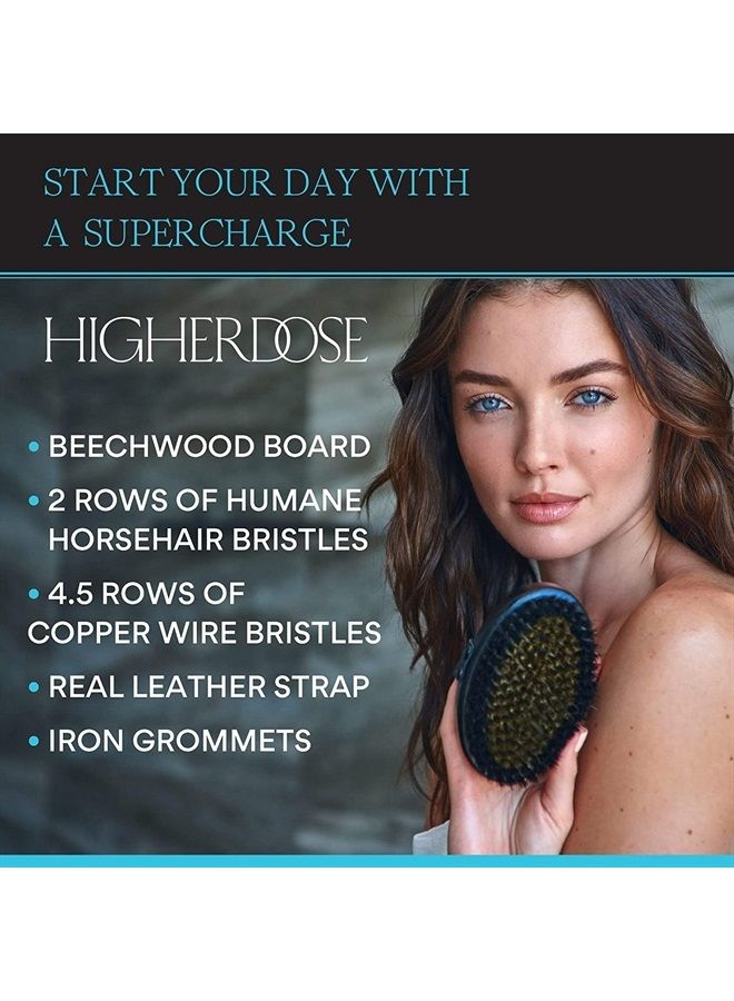 HIGHERDOSE Supercharge Copper Body Brush - Lymphatic Drainage Brush to Accelerate Drainage of Toxins & Fat - Exfoliating Brush to Reduce Cellulite & Soften Skin - Dry Brush with Ion Charged Bristles - Image 2