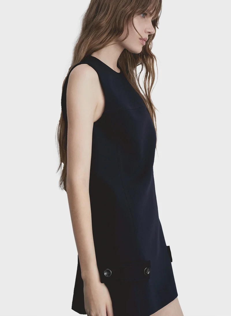 MANGO Sleeveless Pocket Dress